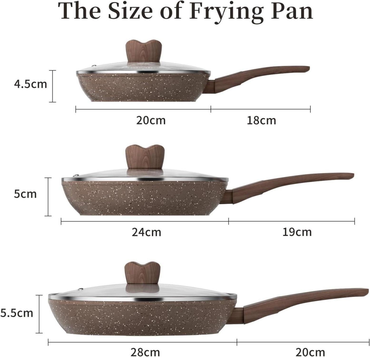 Antihaft Bratpfanne 20 cm Granit Induktion Pfanne Klein PFOA frei