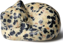 Dalmatiner Jaspis Schlafende Katze Kristall Figur