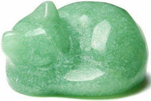 Grüner Aventurin Katze Heilstein Figur Schlafende Katze Statue
