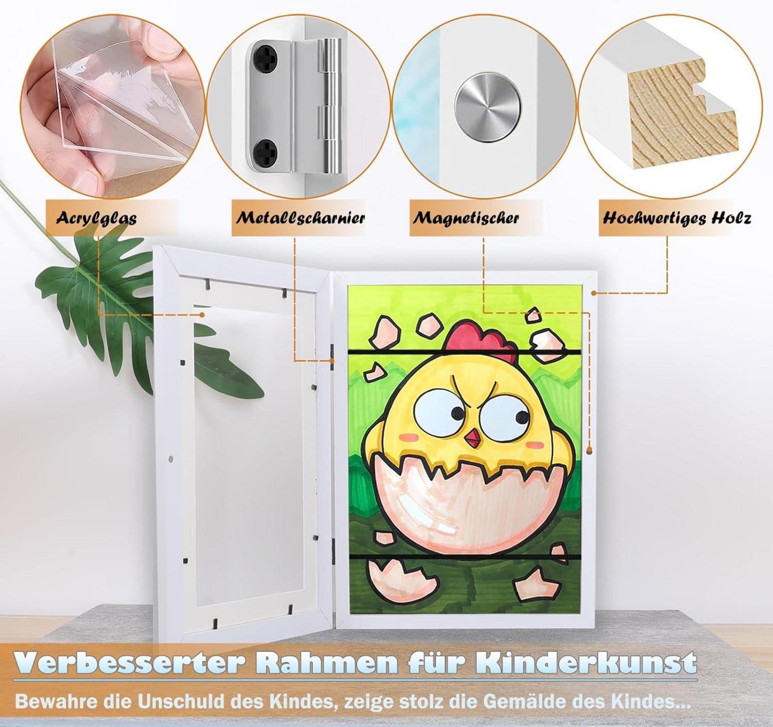 Bilderrahmen A4 21x30cm holz Fotorahmen für Kunstwerke