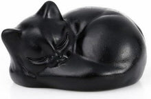 Obsidian Katze Kristall Figur - Schlafende Katze Statue