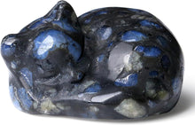Blauer Labradorit Katze Figur Geschnitzte Edelsteine Surfdome
