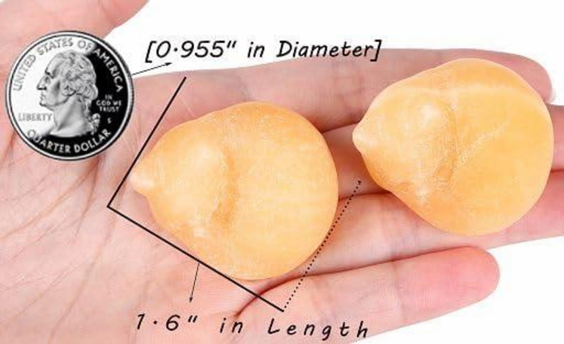 Orangencalcit Katze Kristall Figur Schlafende Kätzchen Dekor Stein Statue