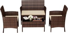 Rattanmöbel Set 4-teilig für Terrasse und Balkon VintageBraun
