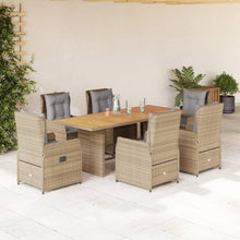 Polyrattan Gartenmöbel Set 6 Personen mit Tisch und Hochlehner Stühlen