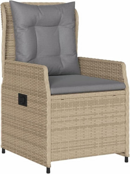 Polyrattan Gartenmöbel Set für 6 Personen, Tisch mit Hochlehner