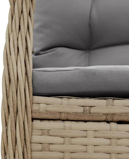 Polyrattan Gartenmöbel Set für 6 Personen, Tisch mit Hochlehner