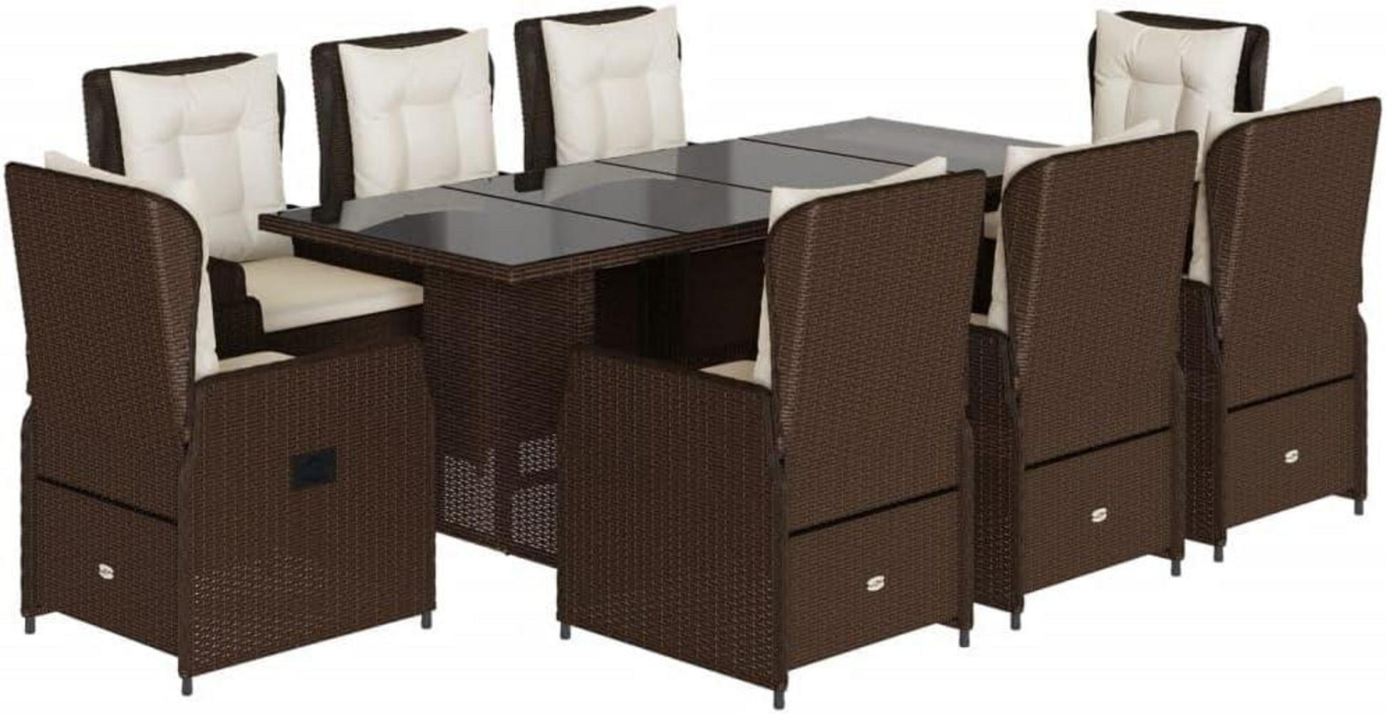 IKAYAA Polyrattan Gartenmöbel Set für 8 Personen mit Tisch