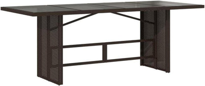 Polyrattan Gartenmöbel Set 8 Personen Tisch 8 Hochlehner Braun