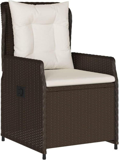 IKAYAA Polyrattan Gartenmöbel Set mit Tisch und 8 Verstellbare Stühlen, inkl. Sitzkissen