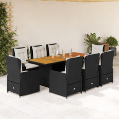 Polyrattan Gartenmöbel Set 8 Personen Tisch 8 Stühlen Beige