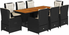 Polyrattan Gartenmöbel Set f. 8 Personen mit Tisch