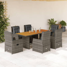 Polyrattan Gartenmöbel Set mit Tisch und 6 Hochlehner Stühlen