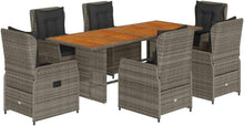IKAYAA Polyrattan Sitzgruppe 6 Personen Tisch 6 Hochlehner