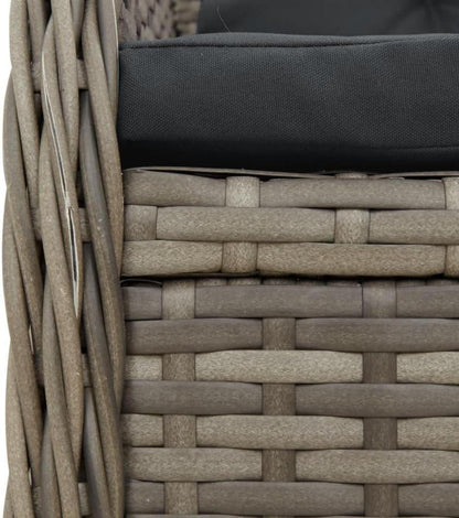Polyrattan Gartenmöbel Set 6 Personen Hochlehner Terrasse Grau
