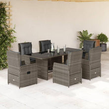 Polyrattan Essgruppe 6 Personen mit Tisch und 6 Hochlehner Stühlen