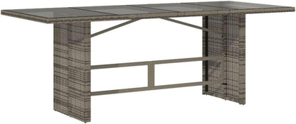 Polyrattan Essgruppe 6 Personen mit Tisch und 6 Hochlehner Stühlen