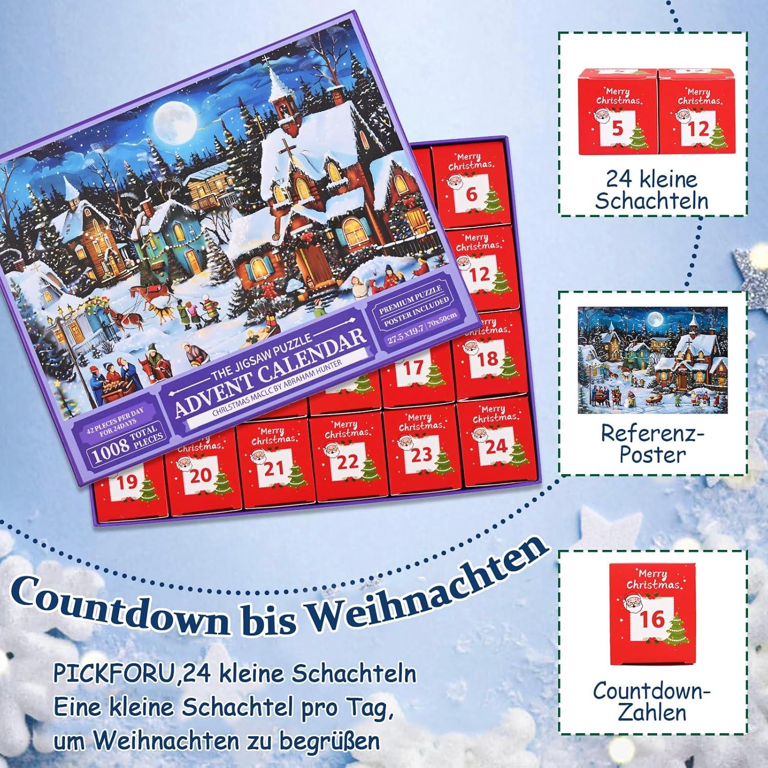 Evolyline Adventskalender 2024 Puzzle 1008 Teile für Erwachsene und Kinder