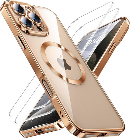 iPhone 16 Pro Hülle 3in1 Militärstandard Magnetisch Stoßfest - Titan