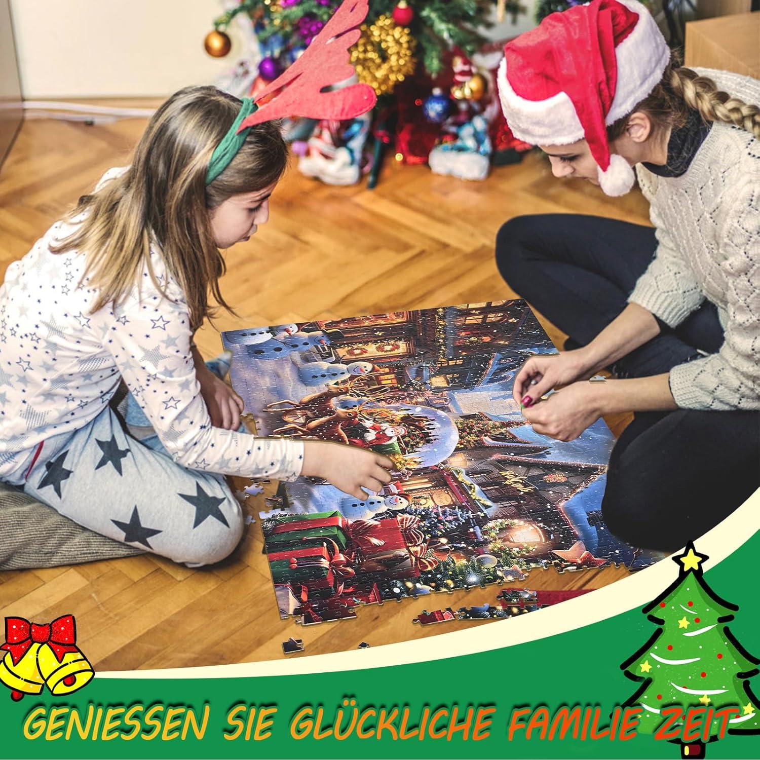 Adventskalender Puzzle 2024 für Erwachsene und Kinder 1008 Teile bunt