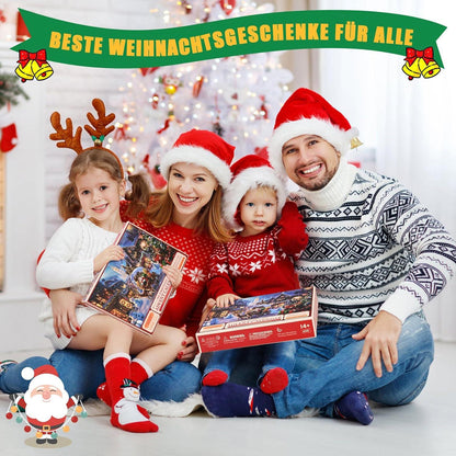Adventskalender Puzzle 2024 Weihnachten Jigsaw 1008 Teile für Erwachsene Kinder