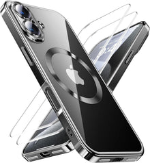 Militärstandard Magnetische Handyhülle für iPhone 16 Plus, Schwarz