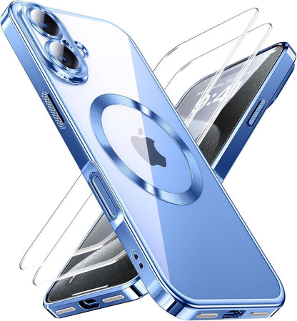 iPhone 16 Plus Hülle 3-in-1 mit Schutzfolie Militärstandard Magnete