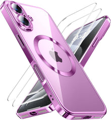 iPhone 16 Magnetische Handyhülle mit Schutzfolie und Kameraschutz