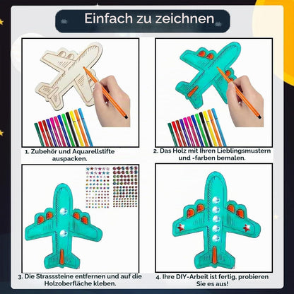 Holz Bastelset Rakete Weltraum für Kinder 4-12 Jahre
