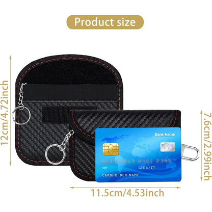 Schlüsselhülle Faraday Bag RFID Blocker Kohlefaser in Lederoptik