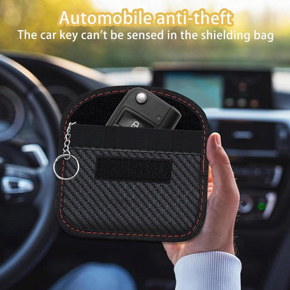 Schlüsselhülle Faraday Bag RFID Blocker Kohlefaser in Lederoptik