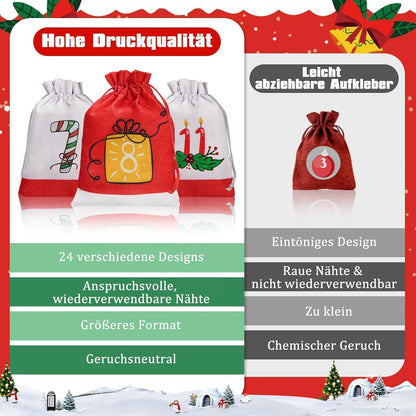 2024 DIY Adventskalender zum Befüllen 18x13 cm für Kinder