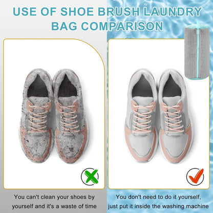 ZTBFHLZQ Schuhwaschbeutel für Waschmaschine, Wiederverwendbar, Plüsch, Grau 2pcs