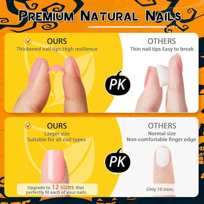 24 Halloween Press On Nails Rot Mandel – Künstliche Nägel Aufkleben