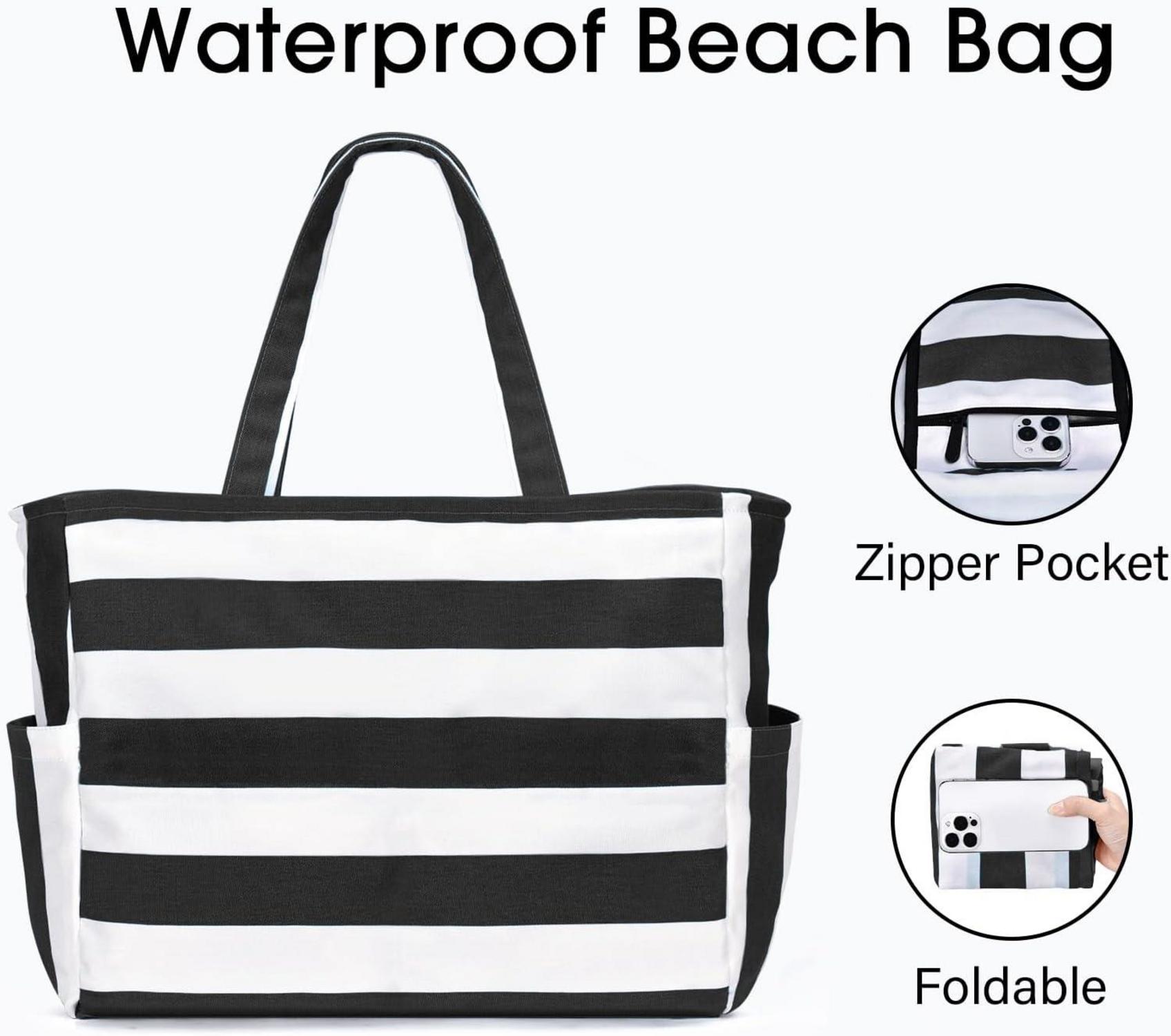 Große Strandtasche Damen XXL Badetasche Shopper Umhängetasche Faltbar 40L
