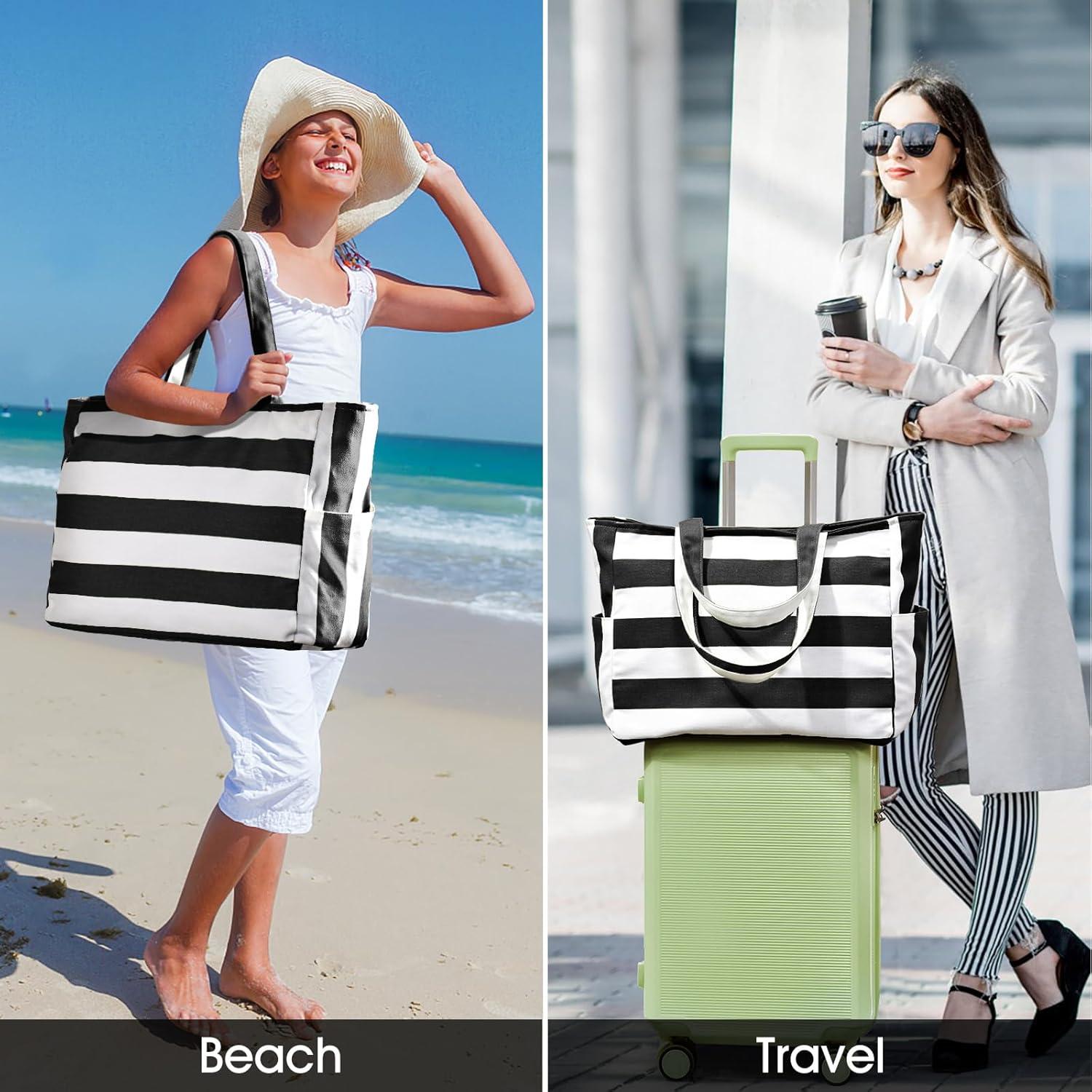 Große Strandtasche Damen XXL Badetasche Shopper Umhängetasche Faltbar 40L