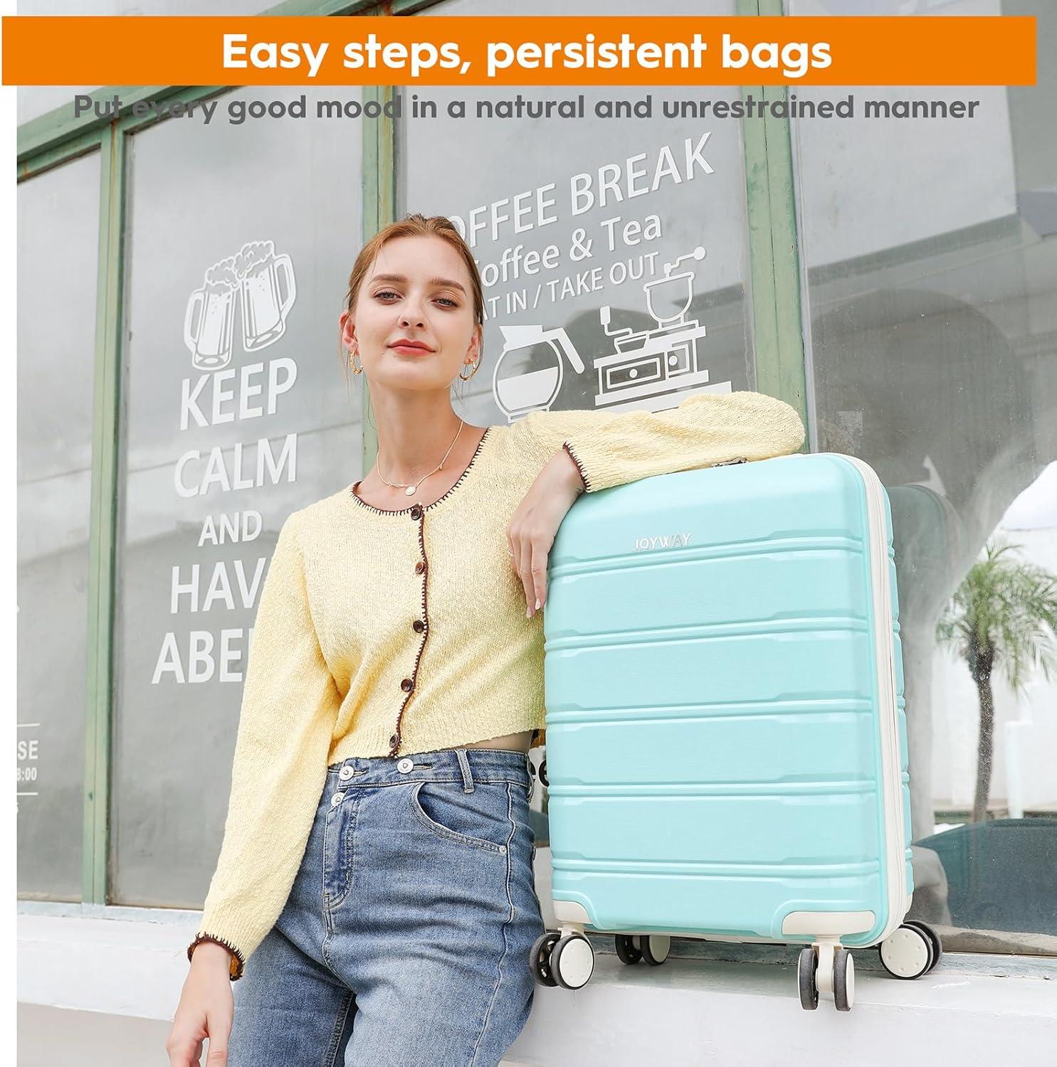 Joyway Kofferset 5tlg Hartschale mit 4 Rollen TSA-Schloss Tasche Kosmetikkoffer