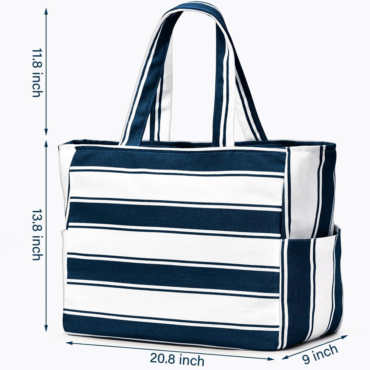 Geräumige Strandtasche mit Reißverschluss - Wasserabweisend & Faltbar