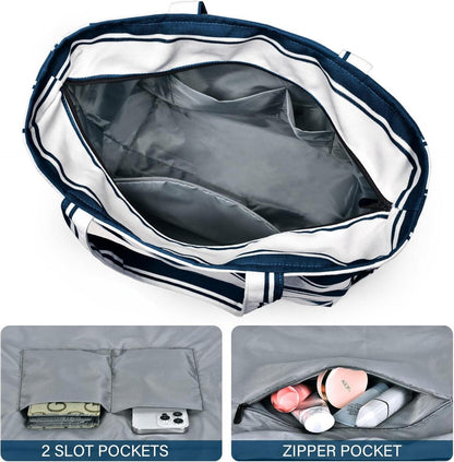 XXL Strandtasche Tote Bag wasserabweisend Reißverschluss 40L Blau