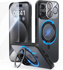 360° Magic Stand für iPhone 16 Pro Max Hülle Militärschutz