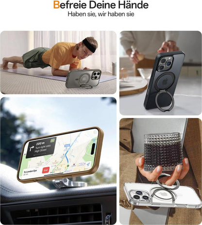 JUESHITUO 360° Magie Stand iPhone 16 Pro Max Hülle [Militärschutz] Unsichtbarer