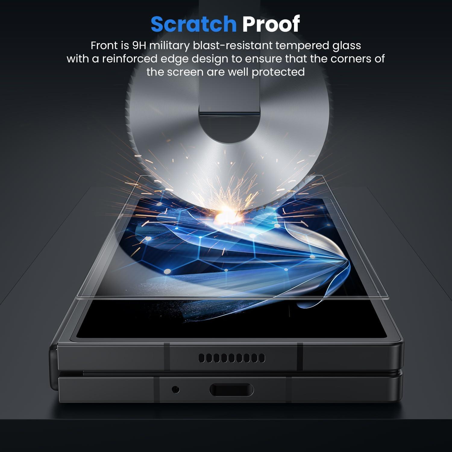 WSKEN Samsung Galaxy Z Fold 6 Schutzfolie + Panzer Schutzglas 4 Stück