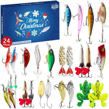 Adventskalender 2024 Angelköder Set für Männer, 24 Tage