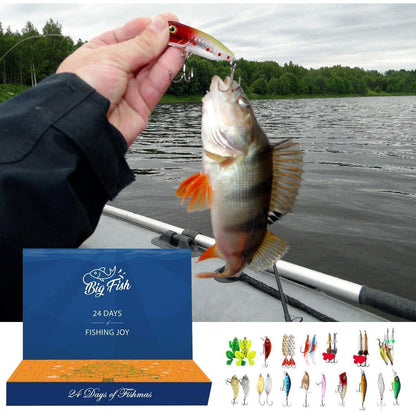 Adventskalender 2024 Angelköder Set für Männer, 24 Tage