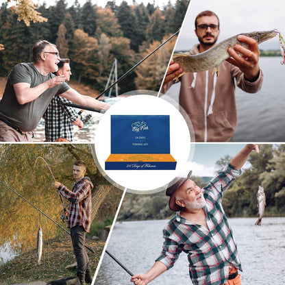 Adventskalender 2024 Angelköder Set für Männer, 24 Tage