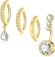 Bauchnabelpiercing Set Edelstahl Strassstein Geschenk
