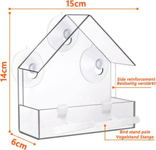 Transparentes Vogelhäuschen aus Acryl mit Saugnäpfen und
