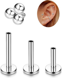 Titan Helix Tragus Piercings Set Innengewinde Labret Lippenpiercing