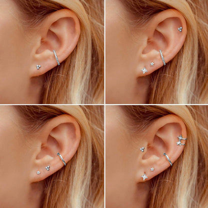 Adramata Titan Helix Piercings Tragus Labret Ohrpiercing Gold Silber Set