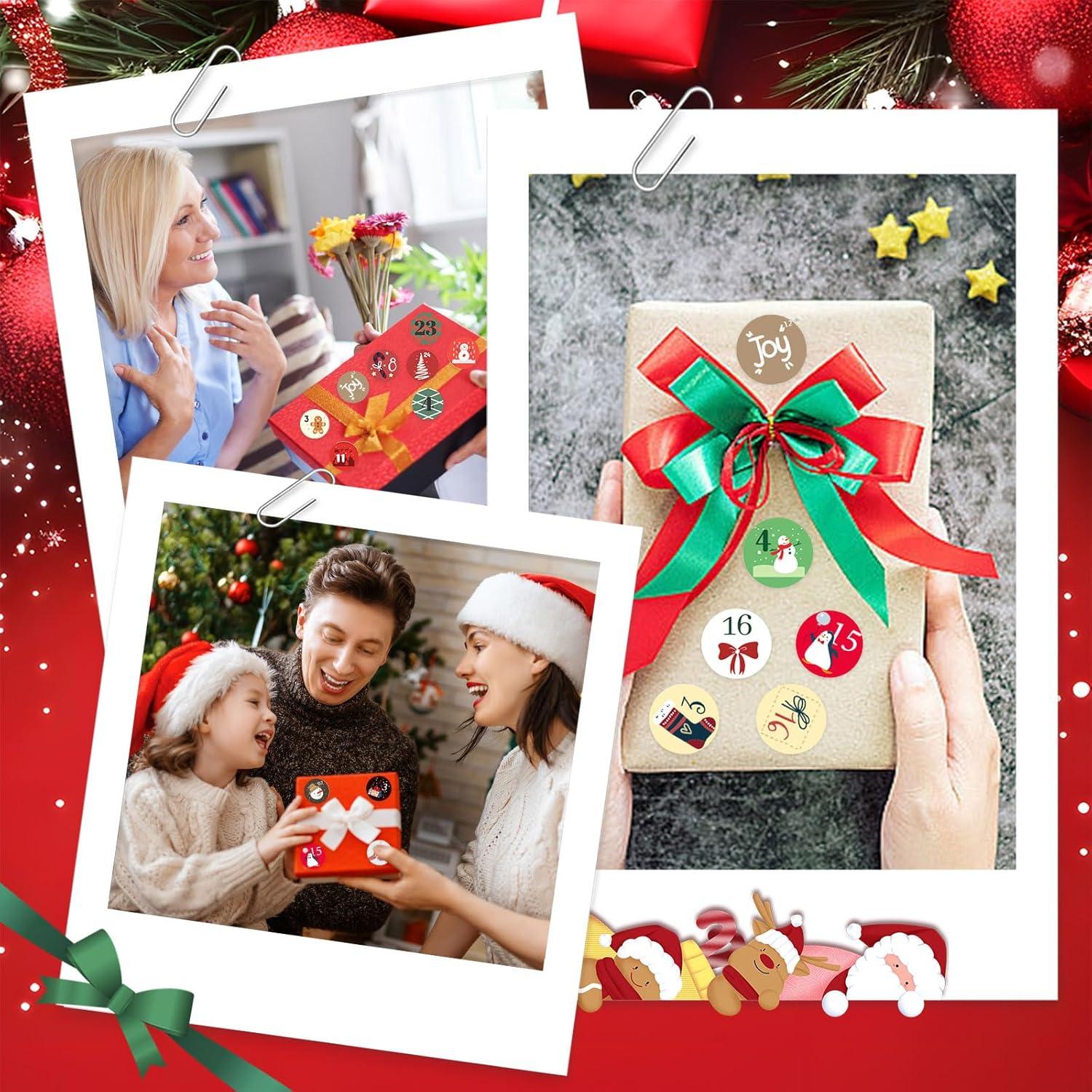 Adventskalender Zahlen Aufkleber 1-24 Weihnachten DIY Nummern Sticker